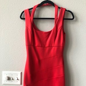 Guess red body con mini dress